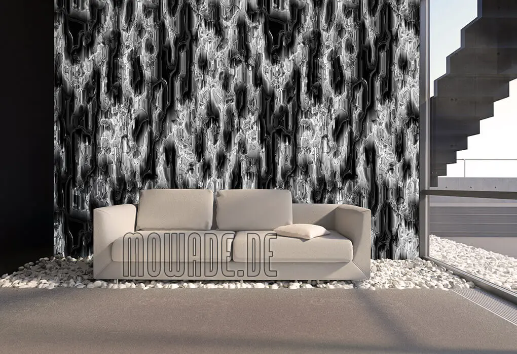 design-tapete-hotel-lounge-bar-grau-schwarz-moderne-hoehlenwand-metall-optik design-tapete hotel lounge bar grau schwarz moderne hoehlenwand metall-optik