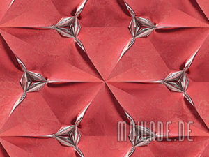extravagante wandgestaltung rot faltpolygon