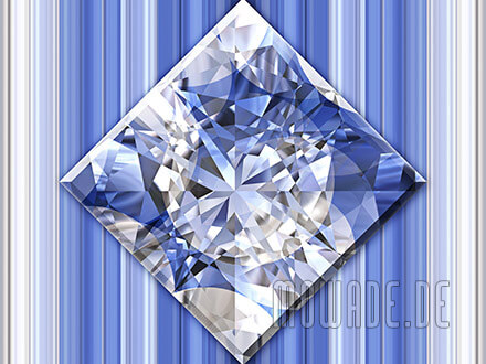 quadratisches kissen diamant bild blau weiss wohnzimmer