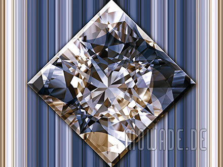 quadratisches kissen diamant bild graublau goldbraun wohnzimmer