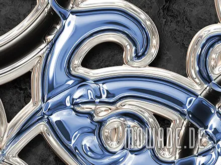 wandtapete blau schwarz ornament