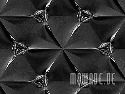 ausgefallene tapete schwarz silber faltpolygon