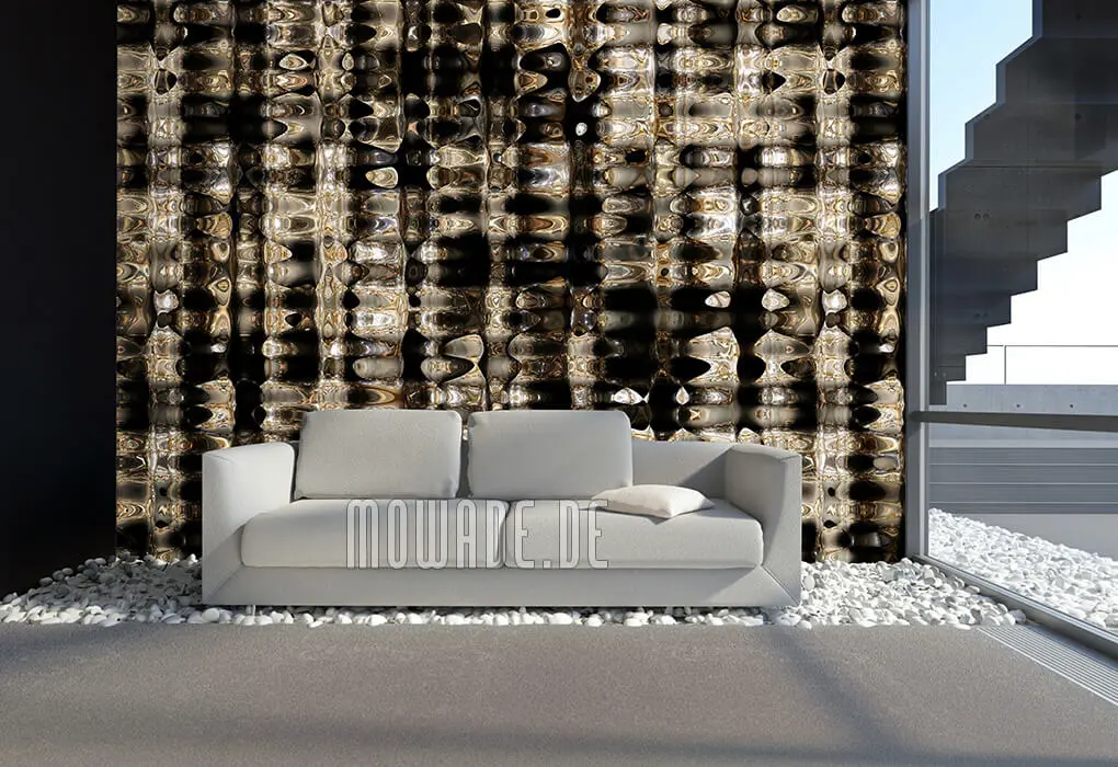 kunst-tapete schwarz gold metall-look lounge wohnzimmer kunst-tapete schwarz gold metall-look lounge wohnzimmer