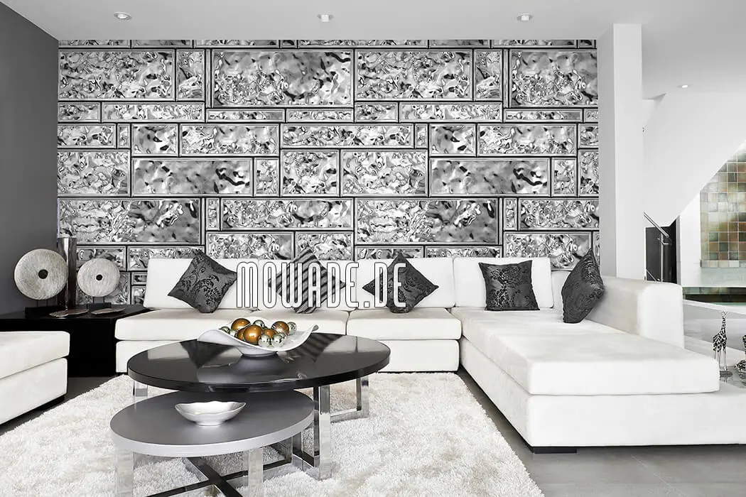 moderner wandbelag silber grau metall optik edle kacheln lounge wohnzimmer moderner wandbelag silber grau metall optik edle kacheln lounge wohnzimmer