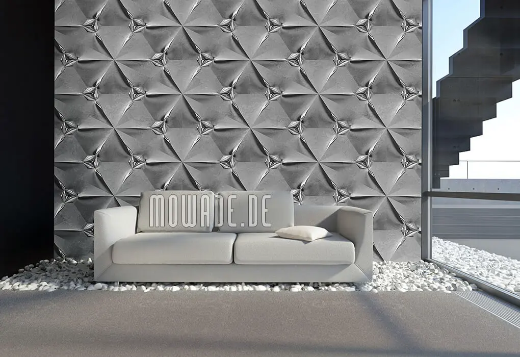 tapetendesign grau silber wohnzimmer geometrisches muster tapetendesign grau silber wohnzimmer geometrisches muster