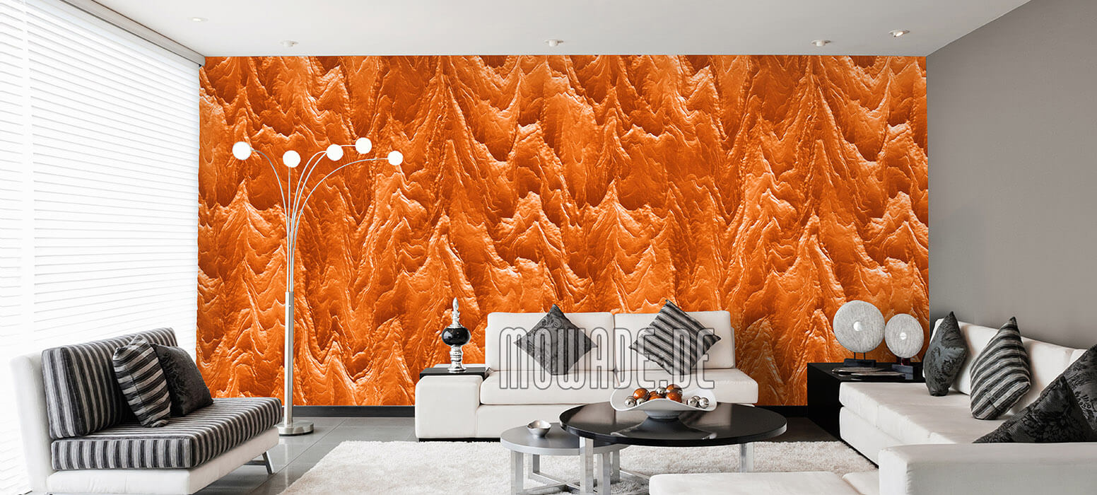 vliestapete orange wohnzimmer hotel exklusiv modern abstrakte berglandschaft