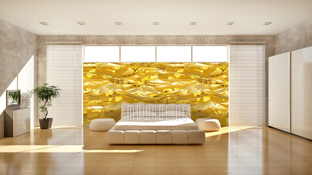 wandgestaltung gelb wohnzimmer design-tapete