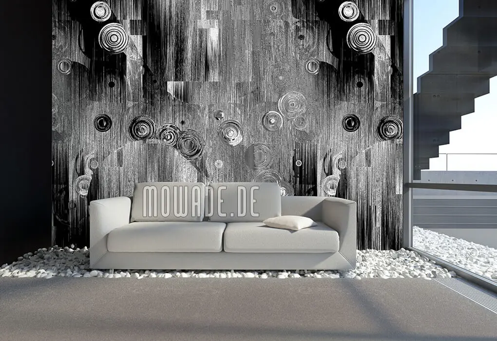 wandgestaltung kunst grau schwarz bild tapete schwebende kreise wandgestaltung kunst grau schwarz bild tapete schwebende kreise