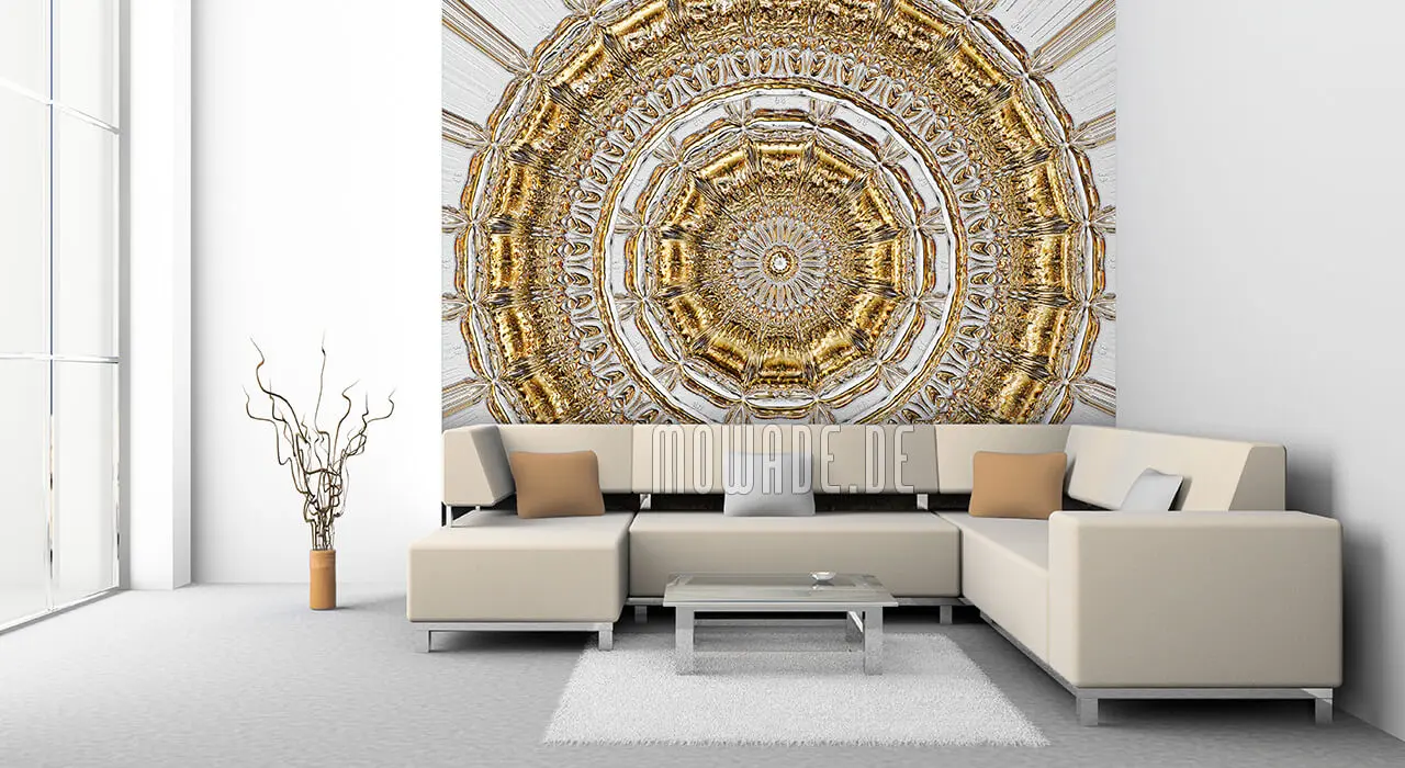 wandgestaltung neo-barock grau gold stuck-rosette bild wandgestaltung neo-barock grau gold stuck-rosette bild