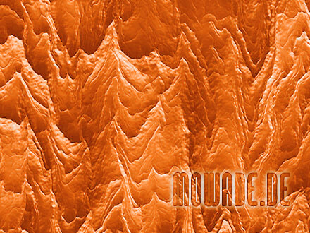 wandgestaltung orange wohnzimmer hotel modern abstrakte berglandschaft fototapete