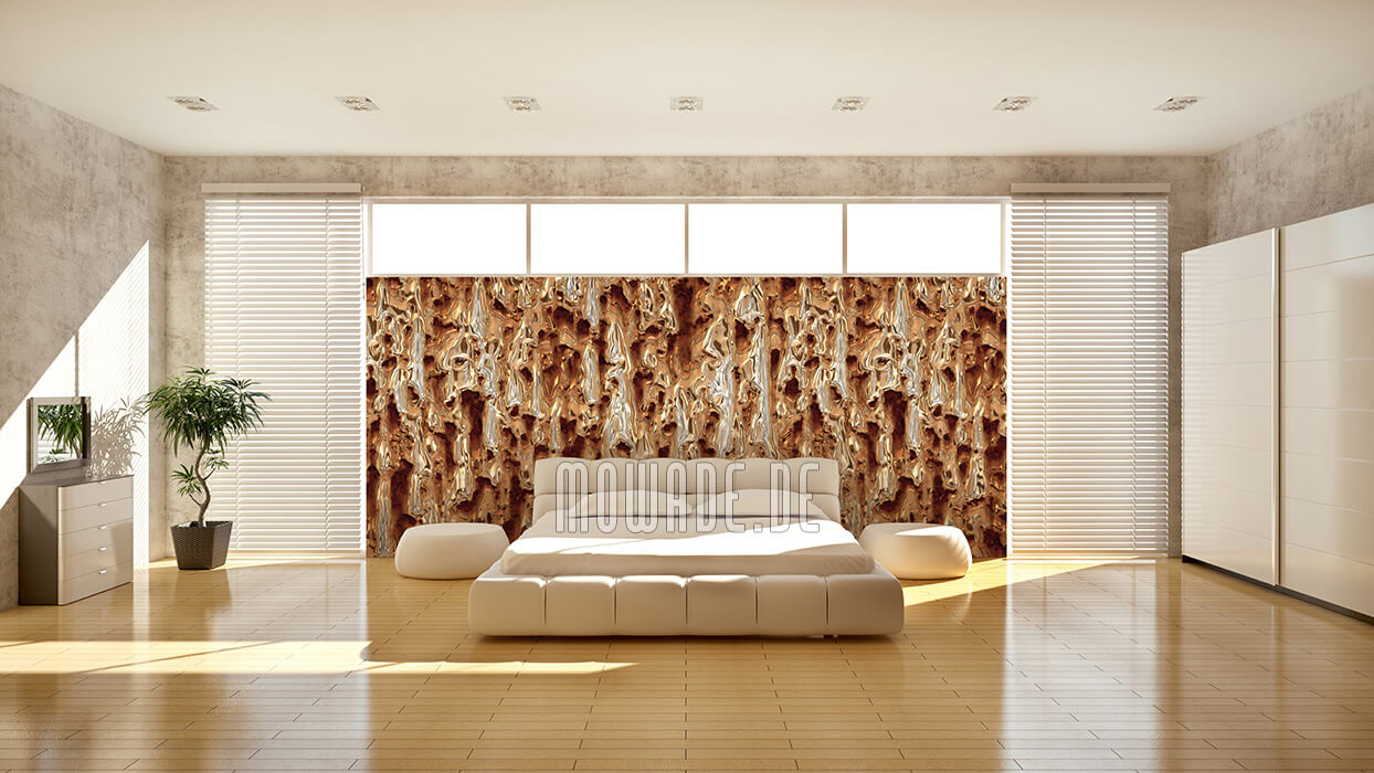 wandgestaltung rost orange tapete lounge bar schmelzendes metall-look