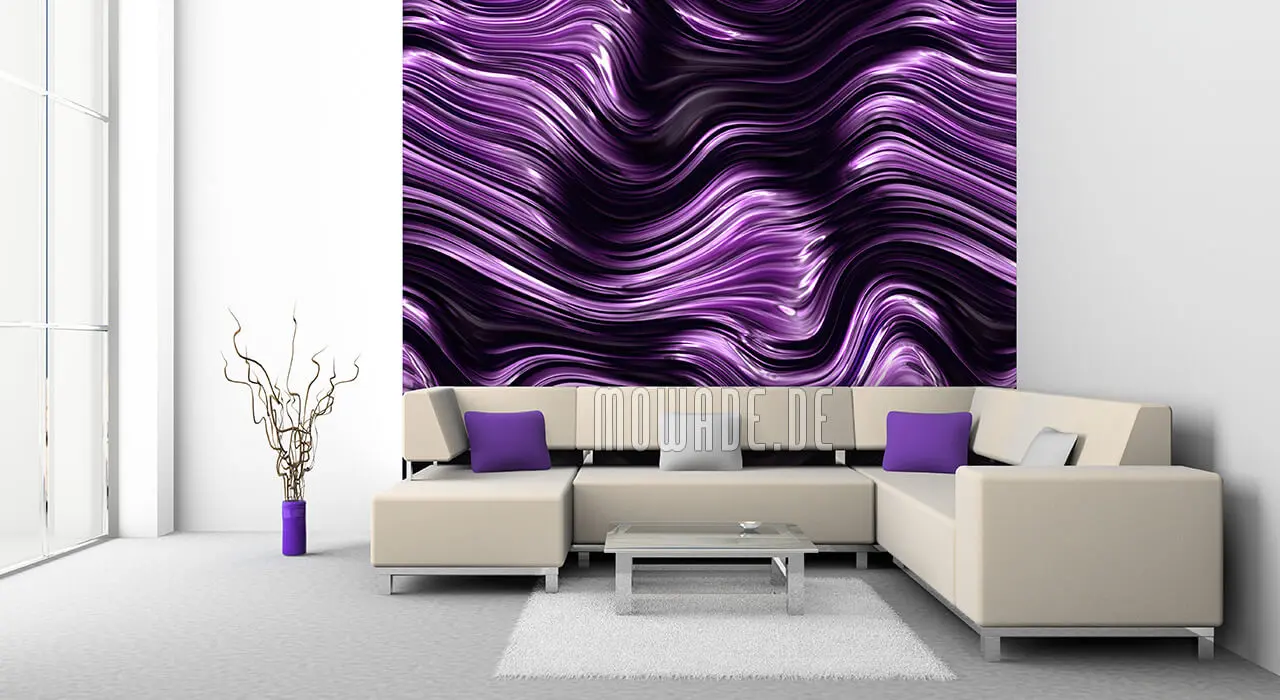 wandmotiv violett schwarz wellen muster vlies-tapete wohnzimmer wandmotiv violett schwarz wellen muster vlies-tapete wohnzimmer