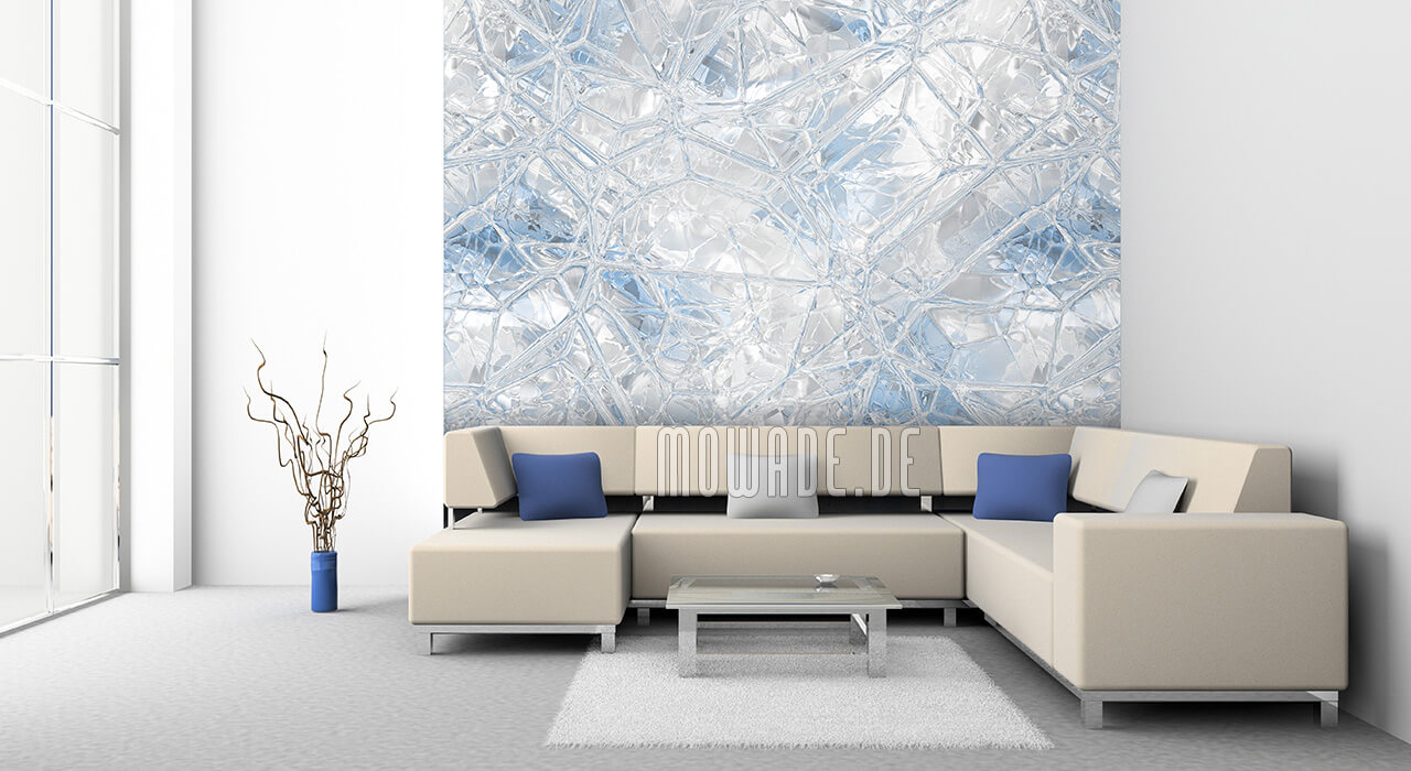 bild tapete weiss pastell-blau glas-mosaik vlies wohnzimmer