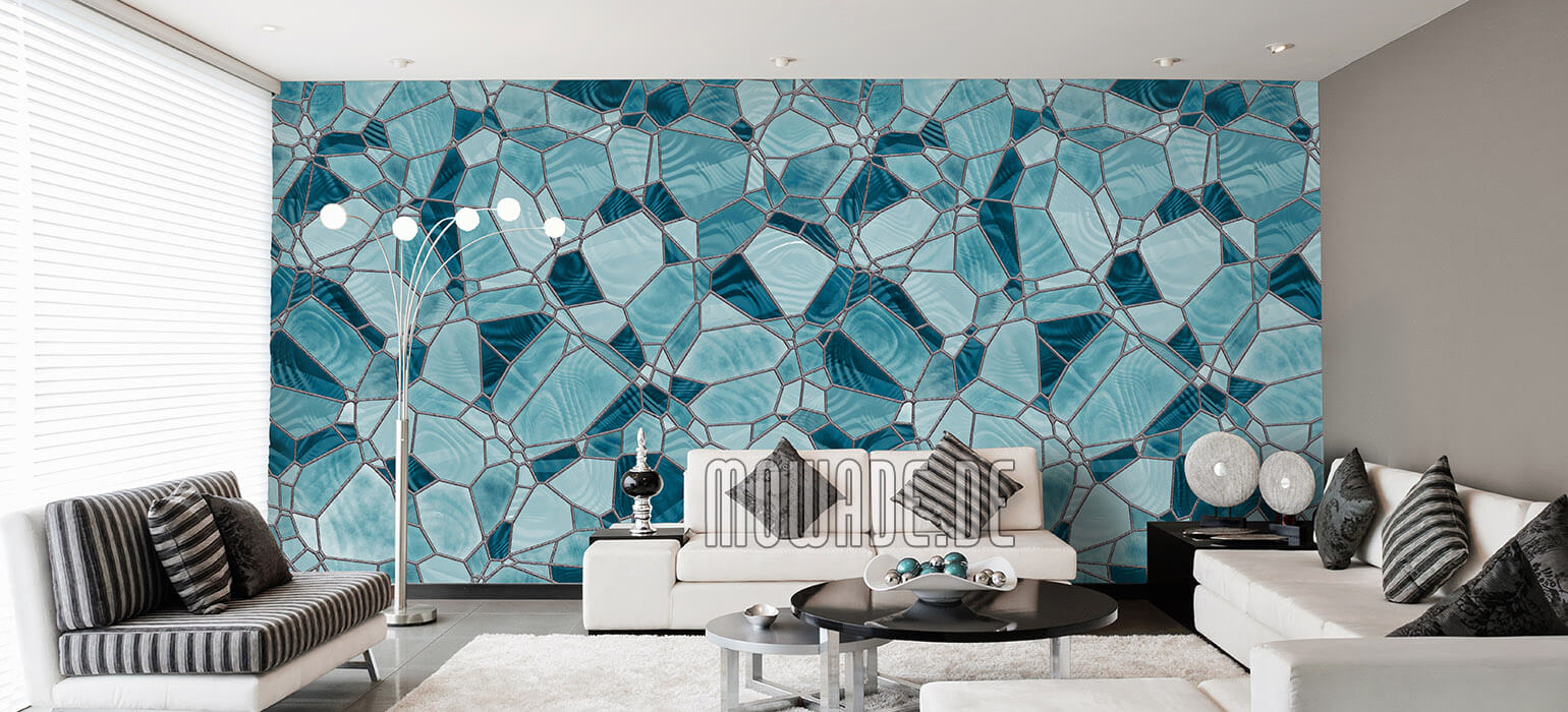 wand design tuerkis gold vliestapete wohnzimmer lounge struktur