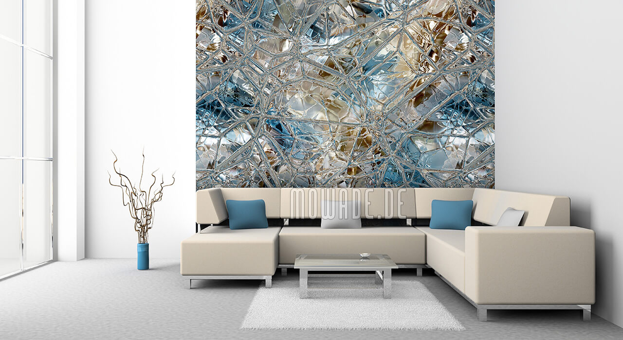 bild tapete tuerkis gold schwarz xxl ornament wohnzimmer
