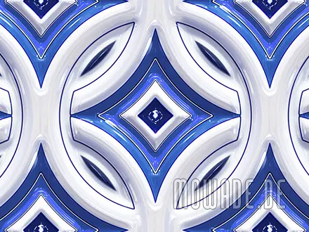 vliestapete blau weiss retro kreise mit stern 3d-optik