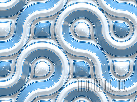 vliestapete retro design hellblau weiss kurven-band 3d-optik