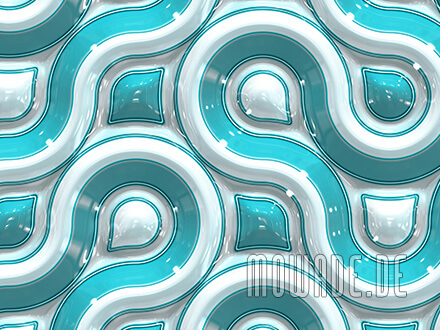 vliestapete retro design tuerkis weiss kurven band 3d-optik