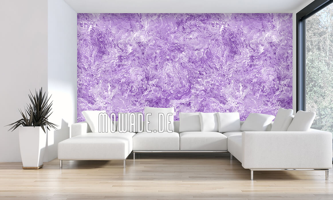elegante tapeten violett wohnzimmer lebhafte struktur