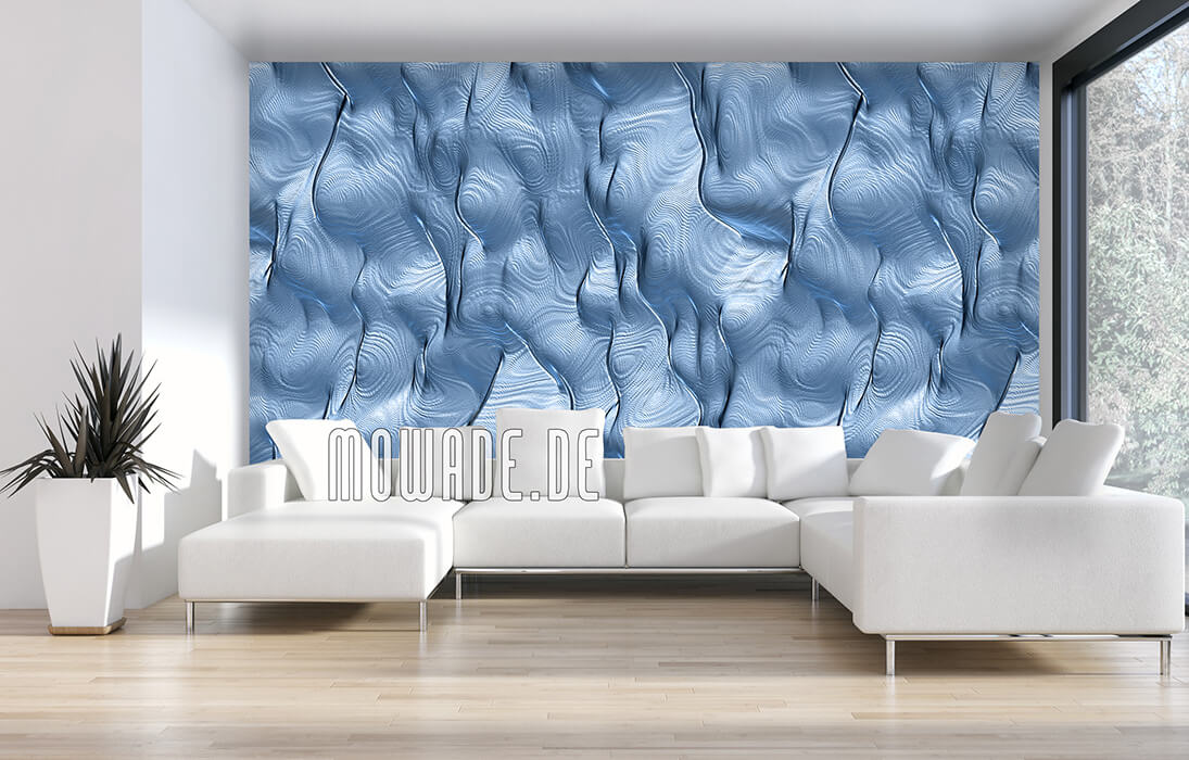 elegante tapete blau moderne struktur