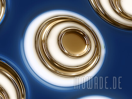 vliestapeten blau gold retro-oval spiegelei ausgefallen