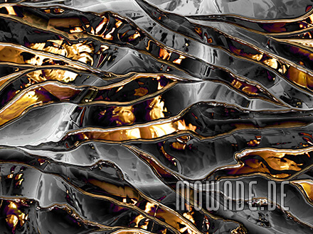 design tapete schwarz gold metalloptik quer-streifen crush-optik