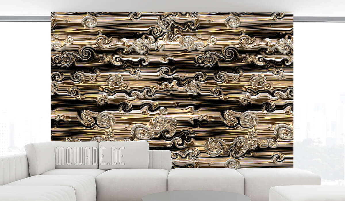 elegante tapete gold schwarz vlies abstraktes muster