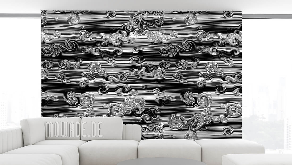 elegante tapete silbergrau schwarz vlies abstraktes muster