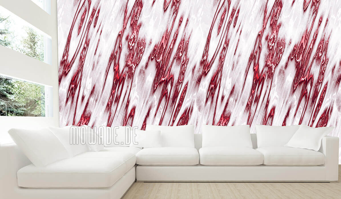 bildtapete weiss rot wohnzimmer