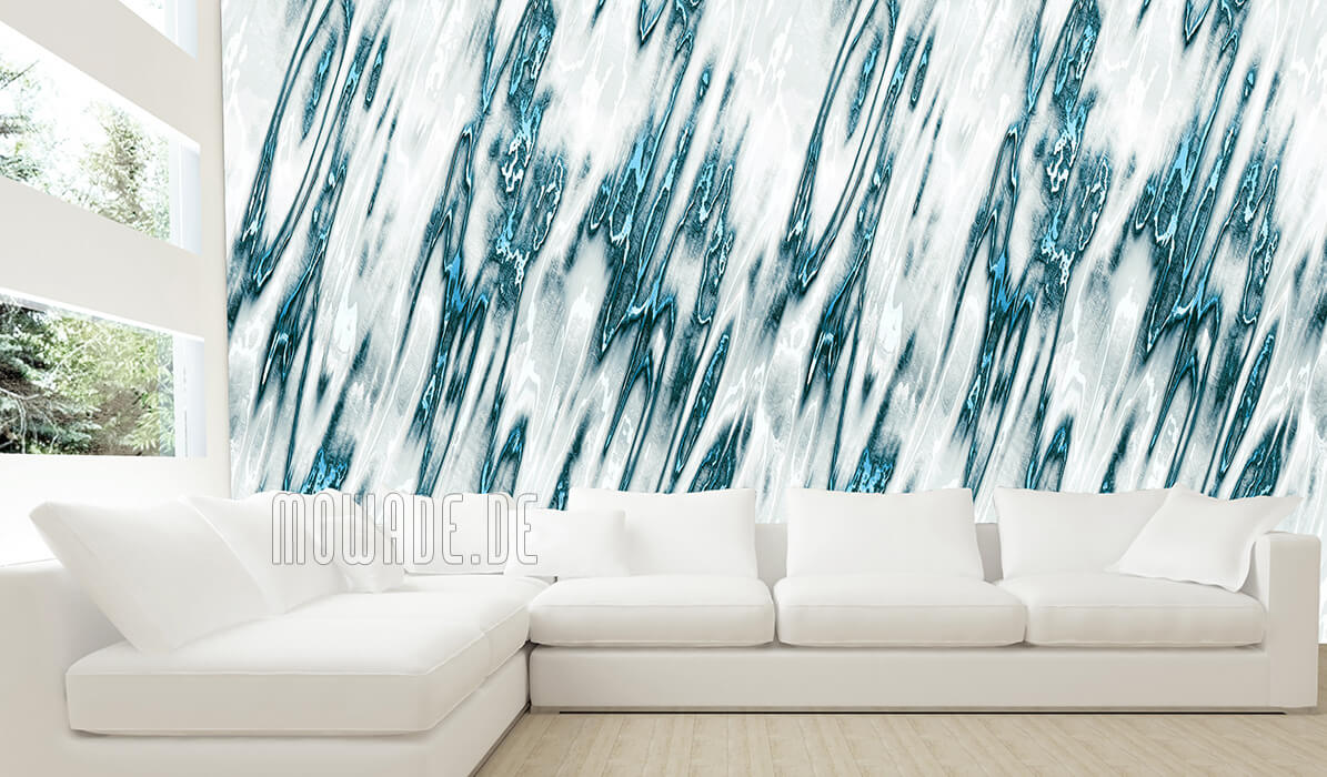 elegante wohnzimmer tapete weiss tuerkis