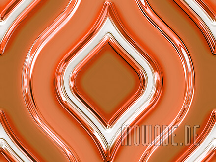 vliestapete orange retro neon-glas zwiebel-muster