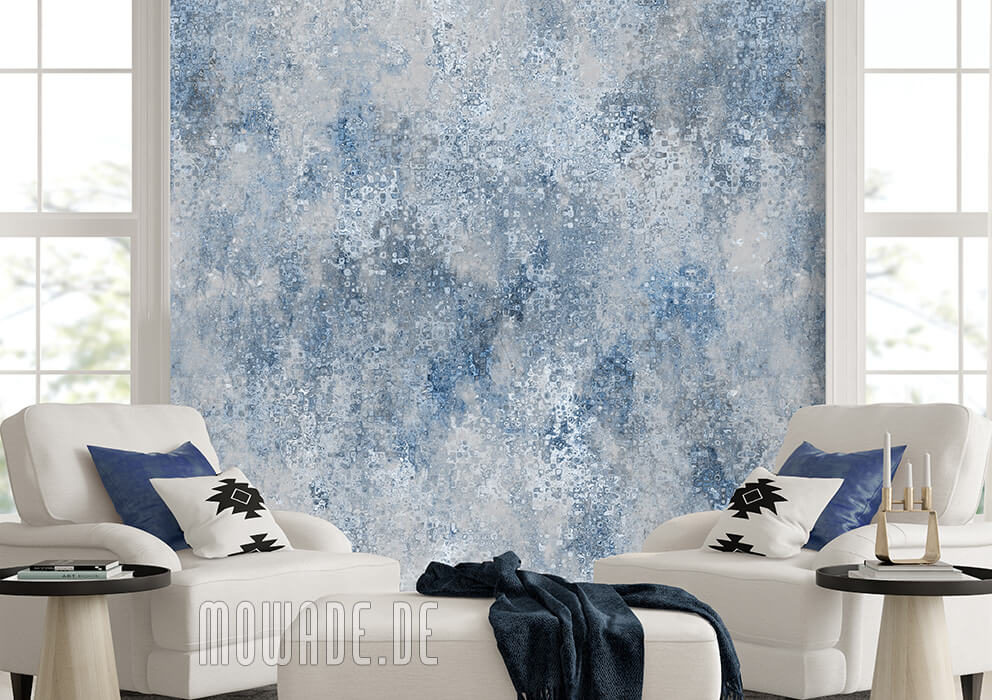 vliestapete shabby grau blau modern