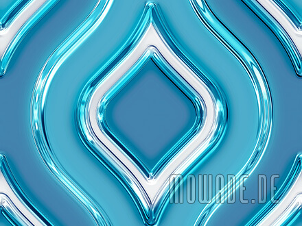 vliestapete tuerkis retro neon-glas zwiebel-muster