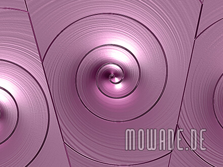 edle wandtapete rosa schnecken-spiralen 3d-optik