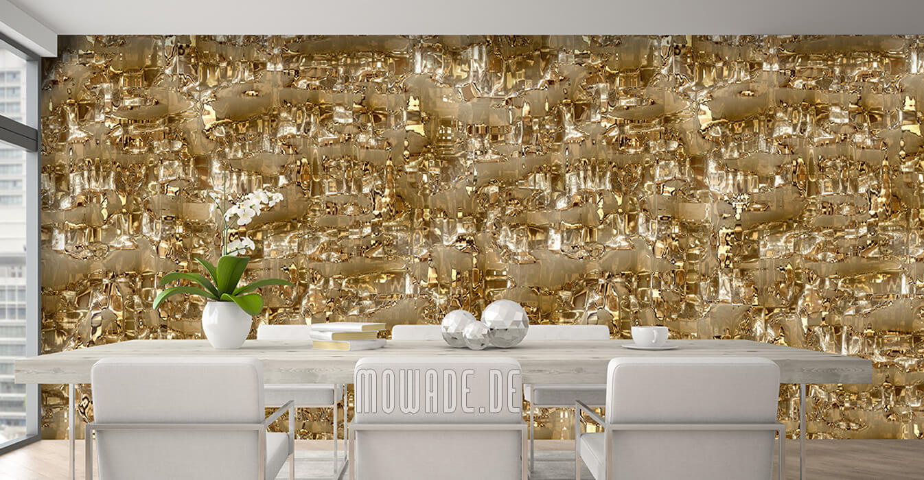 extravagante tapete gold wohnzimmer edles muster