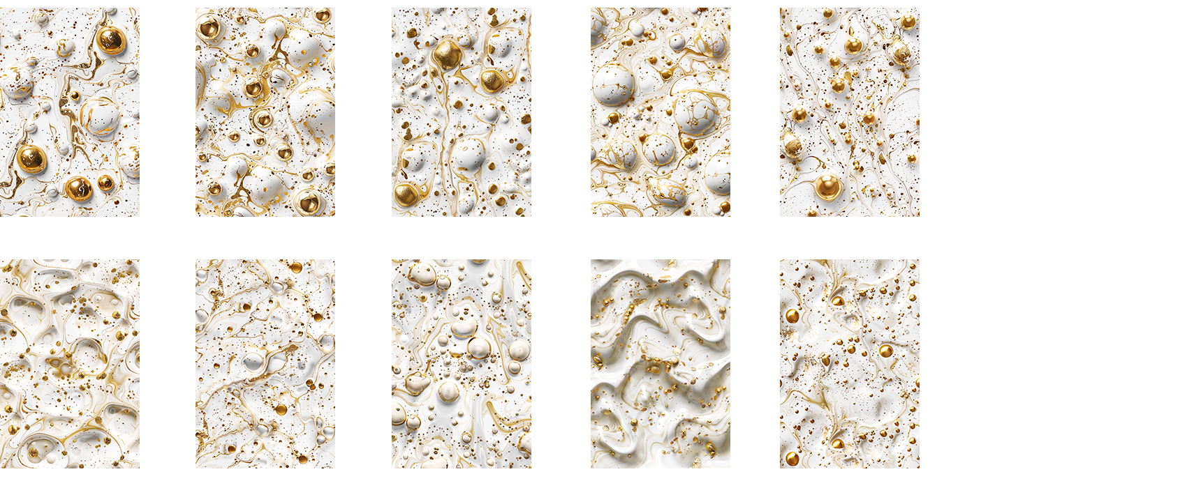 10er Pack Hochformat weiß gold 3d