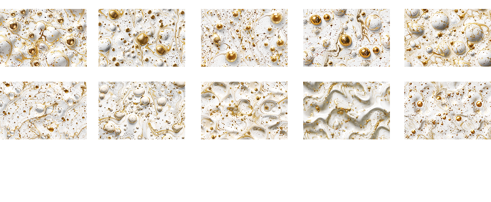 10er Pack Querformat weiß gold 3d