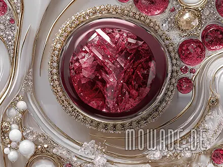 edle tapete rot weiss gold wohnzimmer