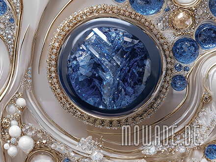 extravagante vliestapete blau weiss gold hotel