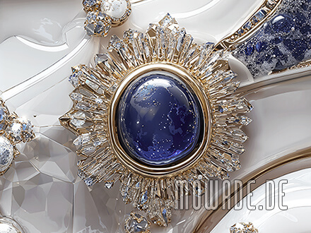 photomural blue white gold jewelry luxury lounge hotel object