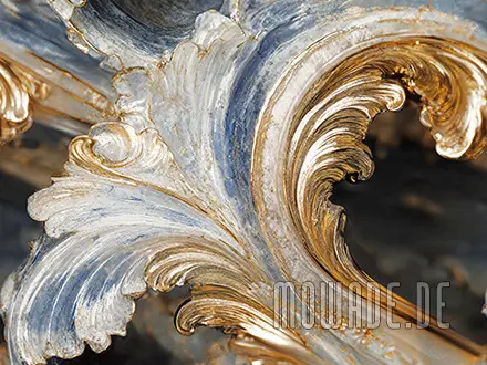 tapeten ornament neo-barock blau gold