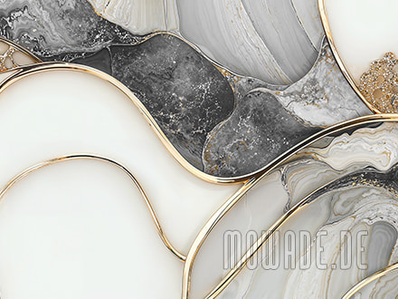 moderne fototapete abstrakt wellenform weiss grau gold