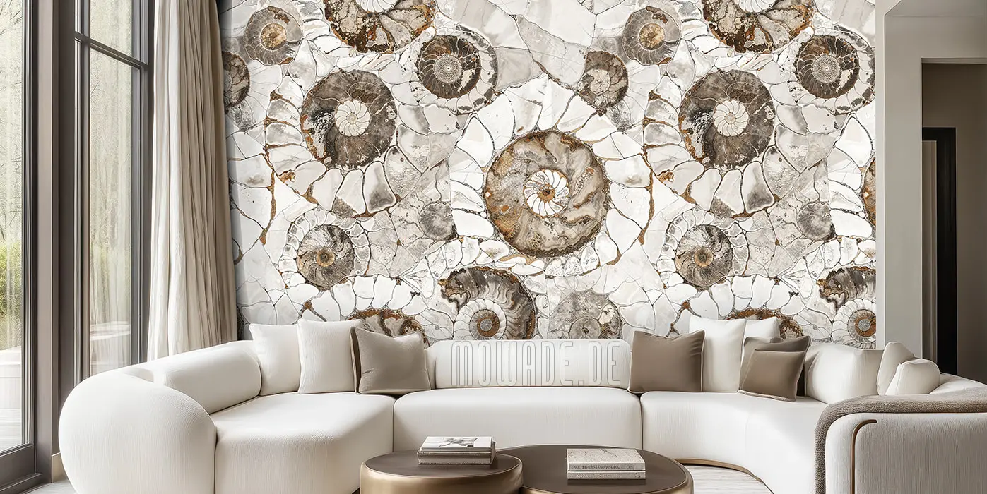 designtapete braun versteinerte ammoniten designtapete braun versteinerte ammoniten