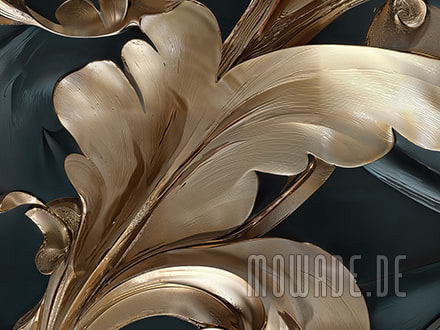 design-tapete tuerkis gold xxl acanthus ornament wunschformat
