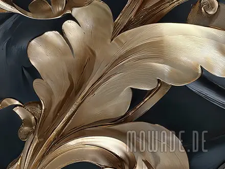 non-woven wallpaper blue gold ornament xxl