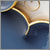 elegante designtapete blau gold weiss wolken