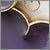 elegante designtapete violett gold weiss wolken